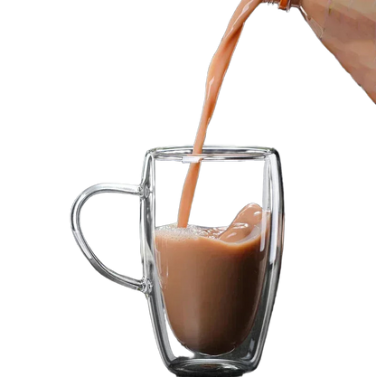6pcs Double-Layer Borosilicate Glass Mug Set Heat-Resistant Transparent-2