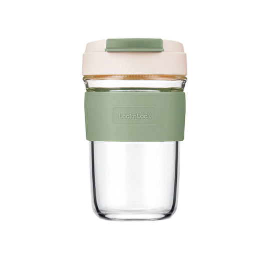 Fresh Bullet 460ml Green Travel Coffee Mug Heat Resistant Borosilicate Glass-0
