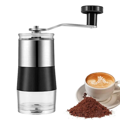 Manual Coffee Grinder Adjustable Ceramic Burr Hand Mill Black-0