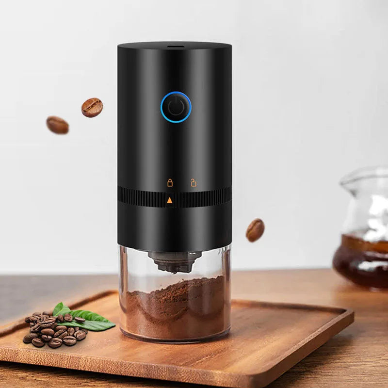 USB Rechargeable Burr Coffee Grinder Adjustable Precision Grinding Black-2