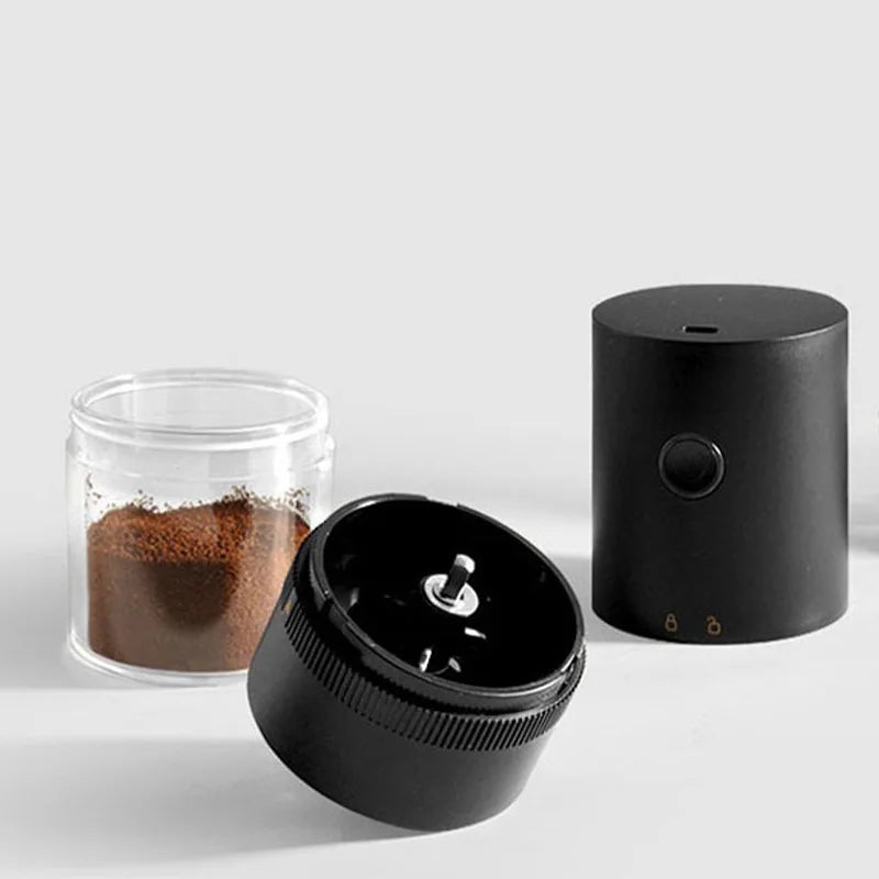 USB Rechargeable Burr Coffee Grinder Adjustable Precision Grinding Black-3