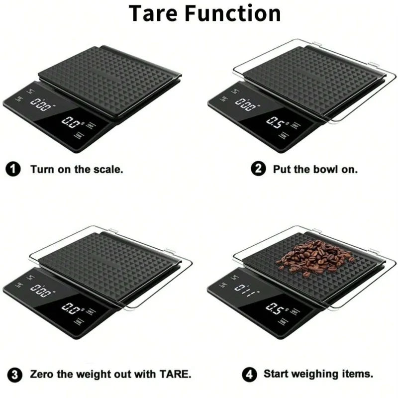 Auto Timer Coffee Scale 0.1g Accuracy USB-C Rechargeable Precision-4