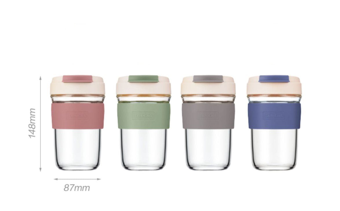 Fresh Bullet 460ml Green Travel Coffee Mug Heat Resistant Borosilicate Glass-1
