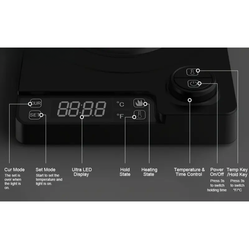 Electric Kettle Gooseneck Adjustable Temp (1200W)-4